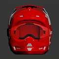 Stylish Supreme Red Motorcycle Helmet With Tinted Visor And White Accents