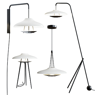 Modern lamp combination floor lamp chandelier combination 3d model