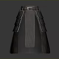 Genuine Leather Utility Apron With Multiple Pockets Adjustable Belt And Stitching Details
