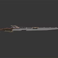 Sleek Sniper Rifle With Blue Gold Accents Metallic Body And Detailed Scope Design
