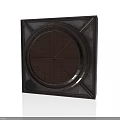 Dark Colored Metal Industrial Equipment With Square Frame And Circular Grid Design
