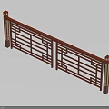 Classic Chinese Decorative Railing with Intricate Patterned Panels and Ornate Details