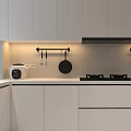 Modern Kitchen Interior Design With White Cabinets Countertop Lighting And Appliances