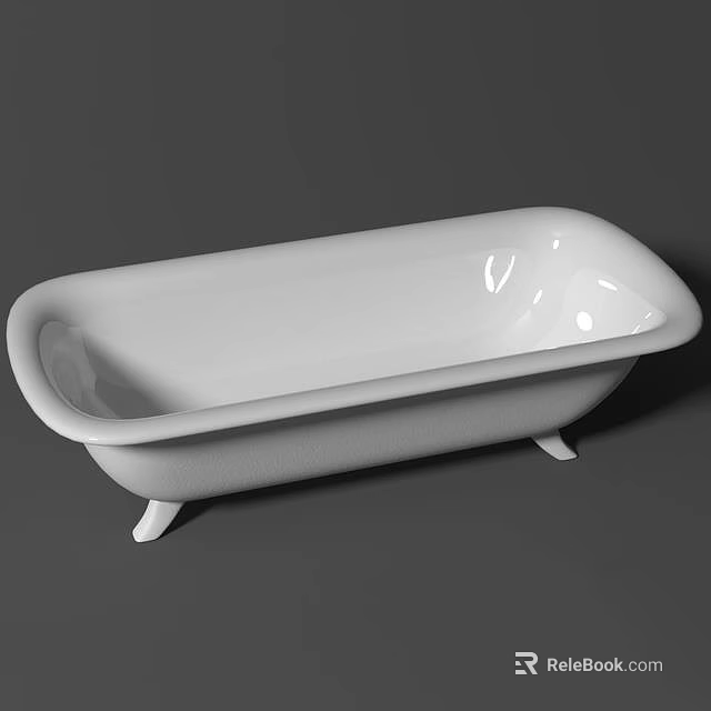 White Freestanding Bathtub With Elegant Feet Design For Modern Bathroom 3d model 