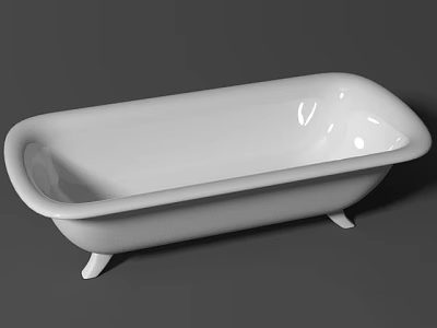 White Freestanding Bathtub With Elegant Feet Design For Modern Bathroom 3d model
