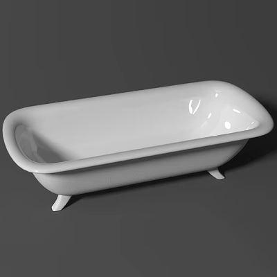 White Freestanding Bathtub With Elegant Feet Design For Modern Bathroom 3d model