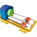 Industrial Equipment Mechanical Structure With Yellow Base White Frame And Colored Components