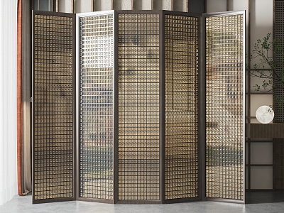 New Chinese Style Screen Partition 3d model