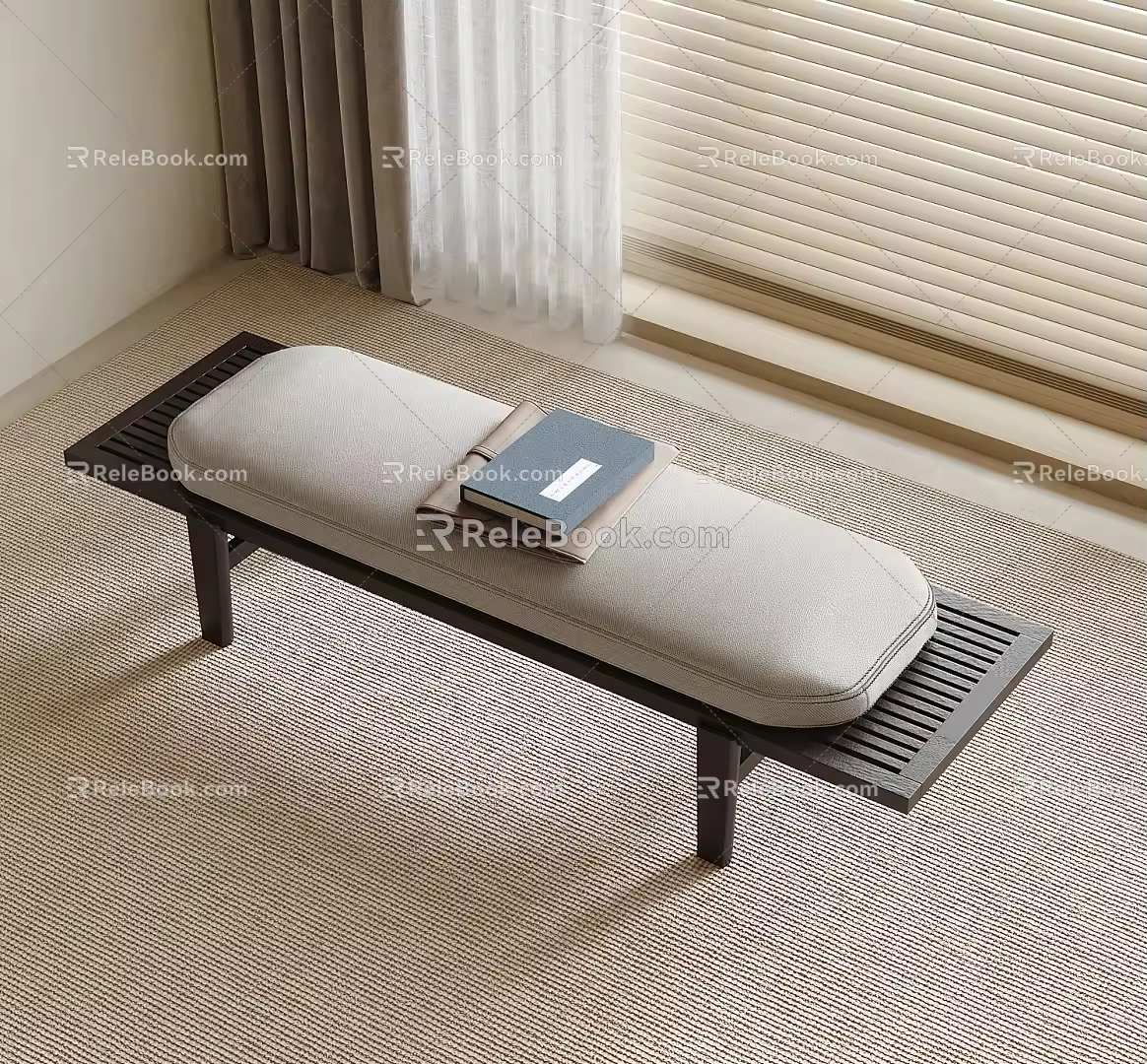 bed end stool bench 3d model