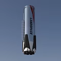 Longspace Rocket Featuring Silver Body Red Stripe Side Ladder And Thrusters 3d model