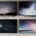 High Definition TV Screens Showing Stunning Starry Sky Milky Way And Natural Scenes
