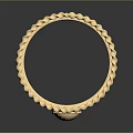 Elegant Gold Ring With Scalloped Edge Round Decor Beads And Intricate Patterns 3d model