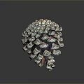 Pine Cone Shaped Dessert Pastry With Nutty Crust And Green Sugar Decorations