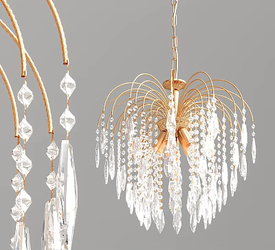 Luxury Modern Crystal Chandelier With Gold Metal Frame And Hanging Crystal Drops 3d model Luxury Modern Crystal Chandelier With Gold Metal Frame And Hanging Crystal Drops 3d model