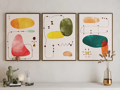 Modern abstract painting art hanging painting 3d model