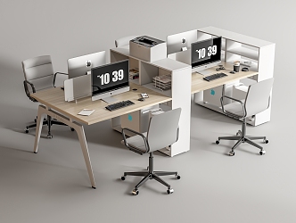 Modern Office Desk and Chair Office Desk and Chair Staff Station Computer Desk and Chair 3d model