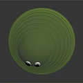 Cute Green Spiral Toy With Big Eyes And Glowing Reflective Base