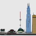 LEGO toy blocks city skyline complex seoul 3d model