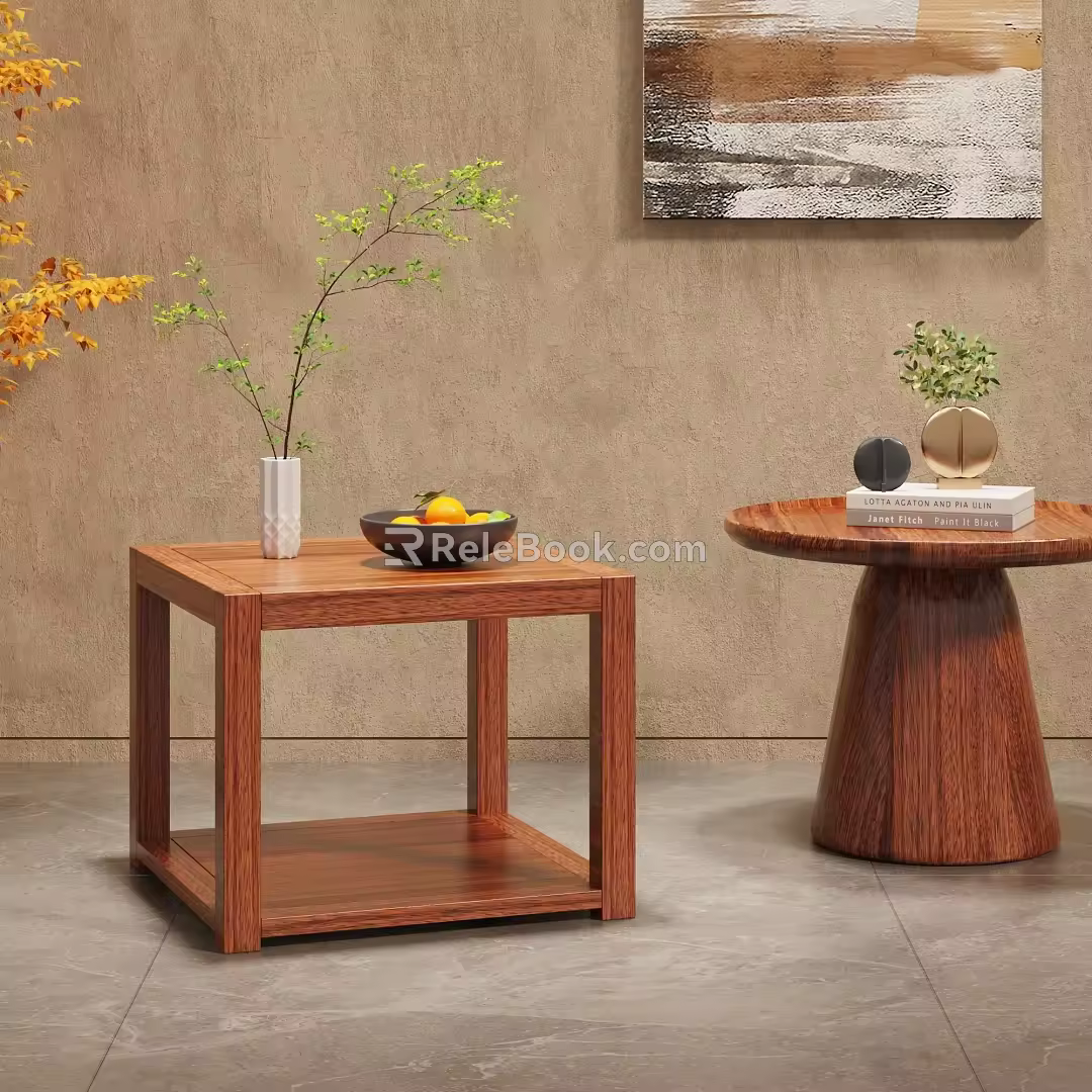 New Chinese-style Chinese-style side a few square 3d model
