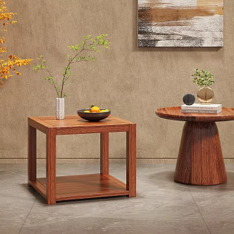 New Chinese-style Chinese-style side a few square 3d model