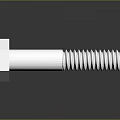 Silver Hex Head Bolt With Threaded Shaft And Reflection On Black Background Surface 3d model