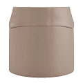 Modern Boucle Fabric Upholstered Sofa Stool With Delicate Leather Accent For Elegant Cozy Home Spaces