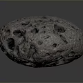 Natural Porous Stone with Many Holes on Textured Rounded Surface