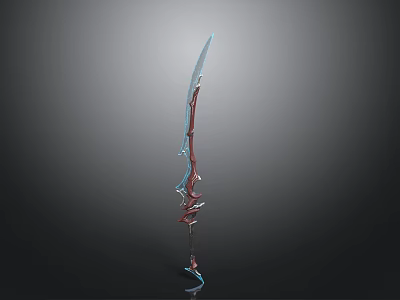 Modern Sci Fi Sword With Blue Blade And Red Accents In Sleek Design 3d model
