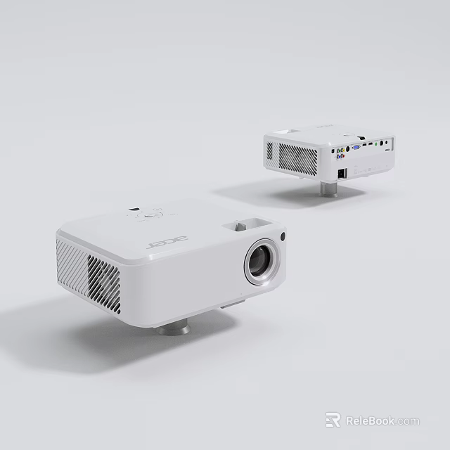 Projection Monitoring White Projector With Sleek Design For Security Systems Use 3d model 