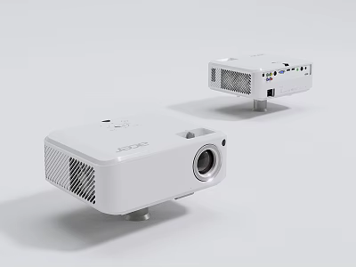 Projection Monitoring White Projector With Sleek Design For Security Systems Use 3d model