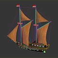 Modern Sailing Cartoon Sailing 3d model