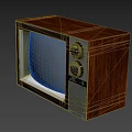 Vintage Television Set With Wooden Frame Knobs And Speaker Grille 3d model