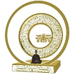 Golden Circular Totem With Intricate Pattern Central Emblem And Silhouette Figure On Starry Background