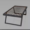 Modern Metal Rectangular Coffee Table With Grid Surface And Sturdy Support Legs 3d model