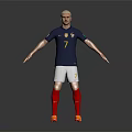 Soccer Player In French Team Jersey With Number Seven Standing