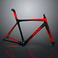 Black And Red RUE Bicycle Frame Modern Design With Sleek Structure And Reflective Surface 3d model
