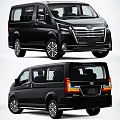 Sleek Black Toyota Minivan Exterior Design With Front Grille And Rear Lights