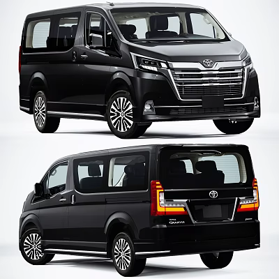 Sleek Black Toyota Minivan Exterior Design With Front Grille And Rear Lights 3d model Sleek Black Toyota Minivan Exterior Design With Front Grille And Rear Lights 3d model