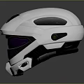 Modern White Tactical Combat Helmet With Purple Visor Protective Military Gear