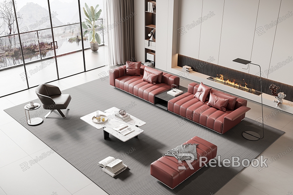 Modern Minotti Sofa Coffee Table Combination model