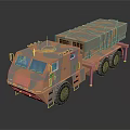 Camouflaged Military Truck With Six Wheels And Missile Launch System