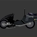 Futuristic Black Motorcycle With Sleek Design And Antennas On Dark Surface