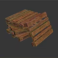 Stacked Wooden Pallets Made Of Natural Wood Material For Storage And Decorative Use