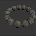 Handmade Round Bead Bracelet With Dark Gray Rough Surface For Daily Use 3d model