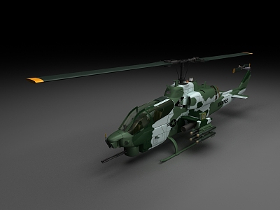 modern fighter helicopter 3d model