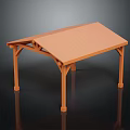 Wooden Pergola Structure Design With Sloped Roof Supporting Beams And Posts