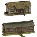 Traditional Thatched House Exterior With Wooden Structure And Thatched Roof Design