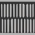 Elegant Black Roman Columns In Double Row For Modern Interior Design 3d model