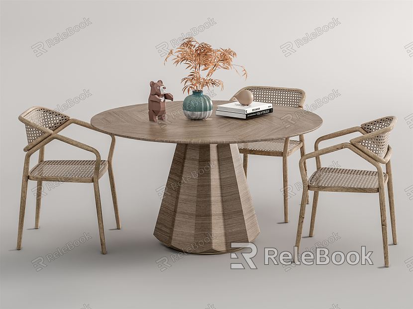 Rattan Dining Table and Chair Combination model