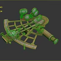 Golden Commercial Navigation Sextant With Metal Frame Scaled Dial And Telescope